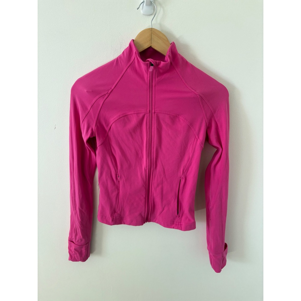 Lululemon Define Jacket Sonic Pink Luon Full Zip Slim Fit Size 4 LW3FRUS